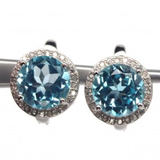 Сережки. Натуральний топаз. Срібло 925. С6344
