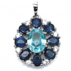 Підвіска. Натуральний циркон і сапфіт. Срібло 925. П6345
