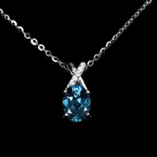 Підвіска. Натуральний топаз лондон. Срібло 925. П6355