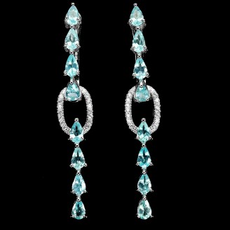 Сережки. Натуральний апатит. Срібло 925. С6357