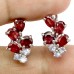 Сережки. Натуральний рубін і танзаніт. Срібло 925. С6359