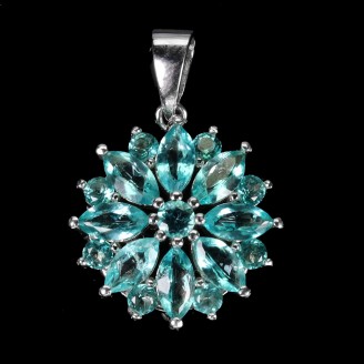 Підвіска. Натуральний топаз парайба. Срібло 925. П6365