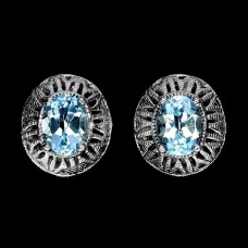 Сережки. Натуральний топаз. Срібло 925. С6370