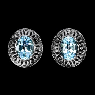 Сережки. Натуральний топаз. Срібло 925. С6370