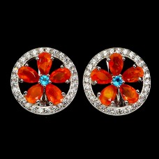 Сережки. Натуральний опал і апатит. Срібло 925. С6371