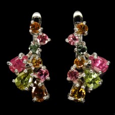 Сережки. Натуральний турмалін. Срібло 925. С6372