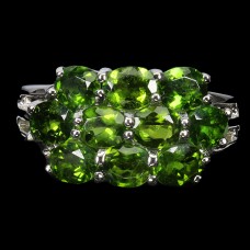 Каблучка. Натуральний хром діопсид. Срібло 925. К6374