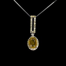 Підвіска. Натуральний сапфір жовтий. Срібло 925. П6376 Підвіска. Натуральний сапфір жовтий. Срібло 925. П6376