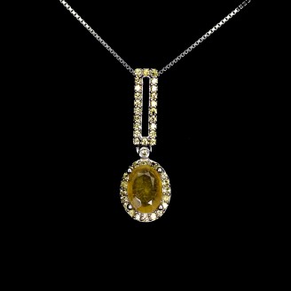 Підвіска. Натуральний сапфір жовтий. Срібло 925. П6376