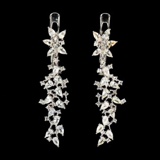 Сережки. Натуральний сапфір білий. Срібло 925. С6384