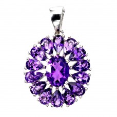 Підвіска. Натуральний аметист. Срібло 925. П6387