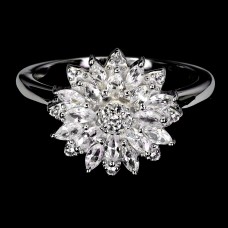 Каблучка. Натуральний сапфір білий. Срібло 925. К6392