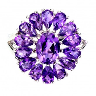 Каблучка. Натуральний аметист. Срібло 925. К6393