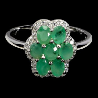 Каблучка. Натуральний смарагд. Срібло 925. К6394