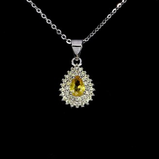 Підвіска. Натуральний сапфір жовтий. Срібло 925. П6403