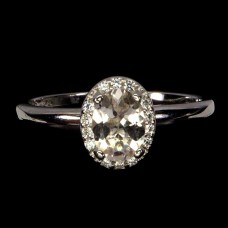 Каблучка. Натуральний морганіт. Срібло 925. К6405