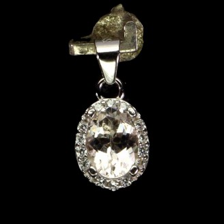 Підвіска. Натуральний морганіт. Срібло 925. П6409