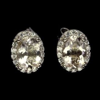 Сережки. Натуральний морганіт. Срібло 925. С6412