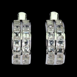 Сережки. Натуральний топаз білий. Срібло 925. С6416