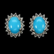 Сережки. Натуральна бірюза. Срібло 925. С6417