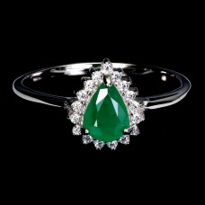 Каблучка. Натуральний смарагд. Срібло 925. К6428