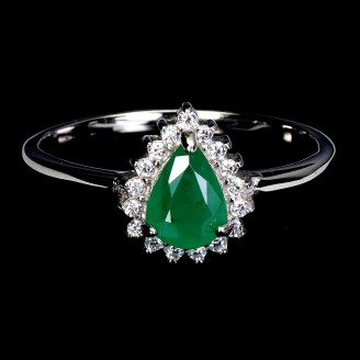 Каблучка. Натуральний смарагд. Срібло 925. К6428