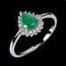 Каблучка. Натуральний смарагд. Срібло 925. К6428