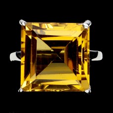 Каблучка. Натуральний цитрин. Срібло 925. К6429