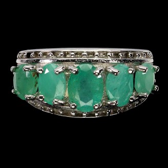 Каблучка. Натуральний смарагд. Срібло 925. К6431
