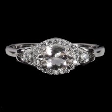 Каблучка. Натуральний морганіт. Срібло 925. К6434