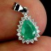 Підвіска. Натуральний смарагд. Срібло 925. П6438