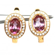 Сережки. Натуральний топаз містік. Срібло 925. С6440