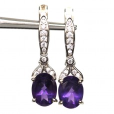 Сережки. Натуральний аметист. Срібло 925. С6441