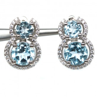 Сережки. Натуральний топаз. Срібло 925. С6445