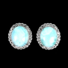 Сережки. Натуральний ларімар. Срібло 925. С6453