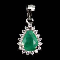 Підвіска. Натуральний смарагд. Срібло 925. П6455