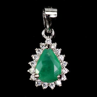 Підвіска. Натуральний смарагд. Срібло 925. П6455