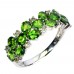 Каблучка. Натуральний хром діопсид і перидот. Срібло 925. К6458