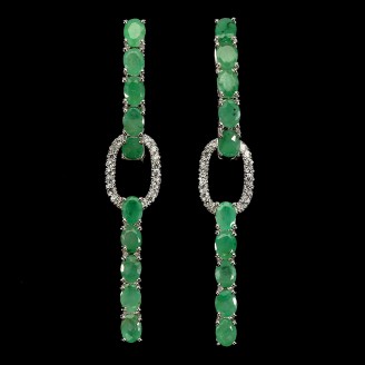 Сережки. Натуральний смарагд. Срібло 925. С6461