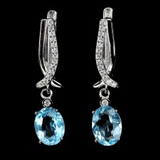 Сережки. Натуральний топаз. Срібло 925. С6463