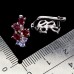 Сережки. Натуральний рубін і танзаніт. Срібло 925. С6464