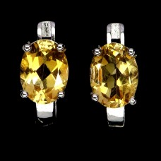 Сережки. Натуральний цитрин. Срібло 925. С6470