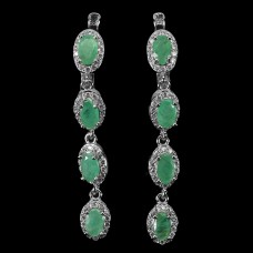 Сережки. Натуральний смарагд. Срібло 925. С6471
