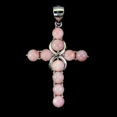 Підвіска. Натуральний опал рожевий. Срібло 925. П6475