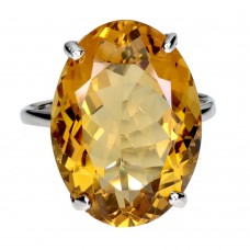 Каблучка. Натуральний цитрин. Срібло 925. К6480