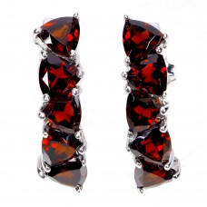Сережки. Натуральний гранат. Срібло 925. С6486