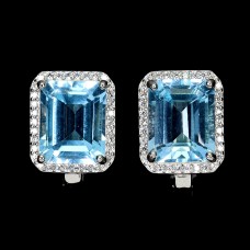 Сережки. Натуральний топаз. Срібло 925. С6502
