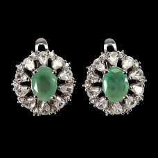 Сережки. Натуральний смарагд. Срібло 925. С6503