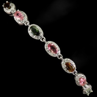 Браслет. Натуральний турмалін. Срібло 925. Б6509