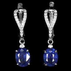 Сережки. Натуральний сапфір. Срібло 925. С6510